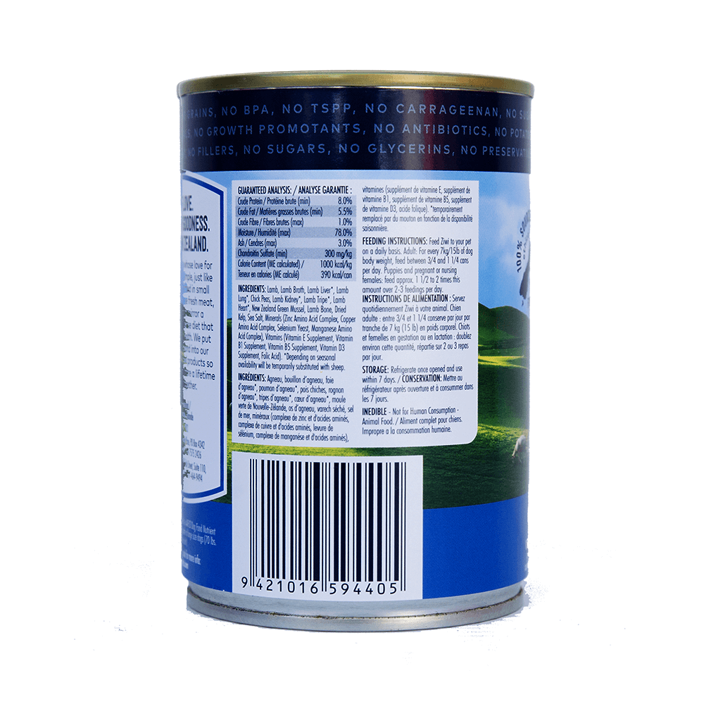 Ziwipeak Lamb Canned Dog Food 390g