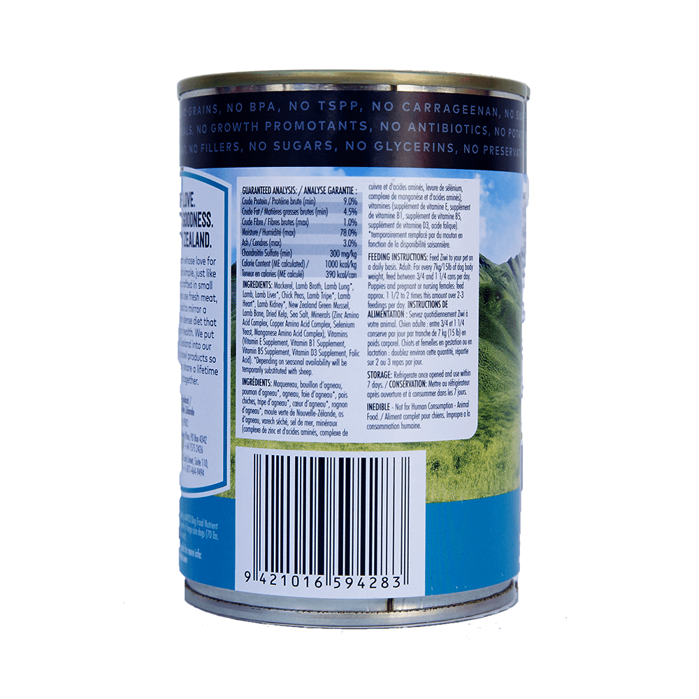 Ziwipeak Mackerel and Lamb Canned Dog Food 390g